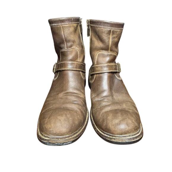 Cole Haan Men's Bryce Zip Ankle Boot Sz 8.5 Brown Leather Motorcycle Biker - Picture 3 of 10
